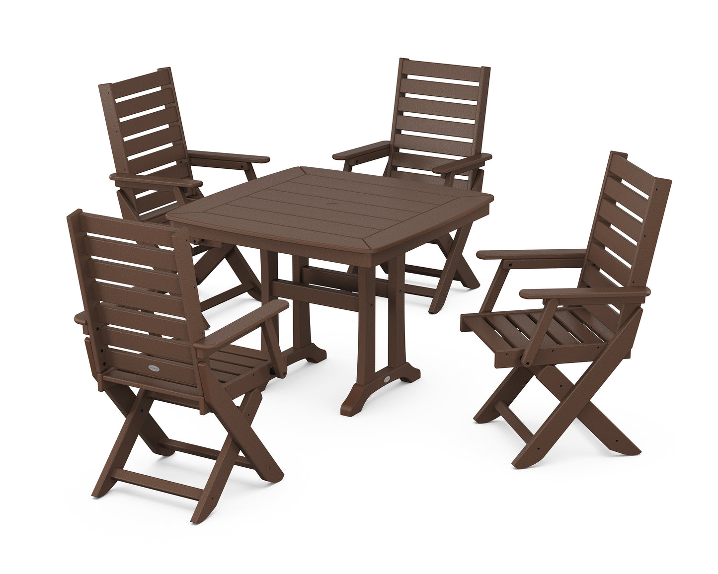 Captain Folding Chair 5-Piece Dining Set with Trestle Legs