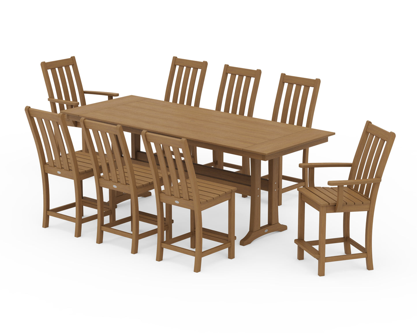 Vineyard 9-Piece Farmhouse Counter Set with Trestle Legs