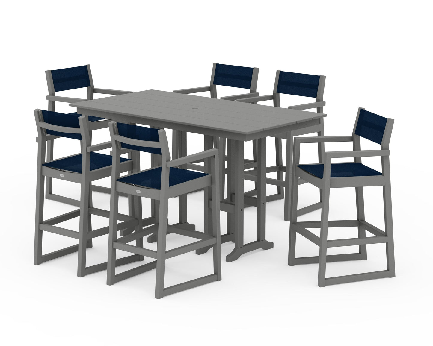 EDGE Sling Arm Chair 7-Piece Farmhouse Bar Set