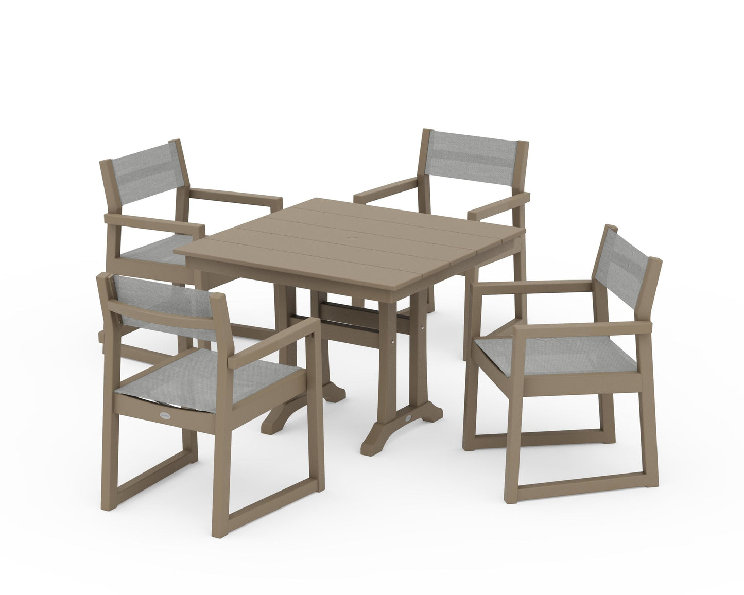 EDGE Sling 5-Piece Farmhouse Dining Set with Trestle Legs