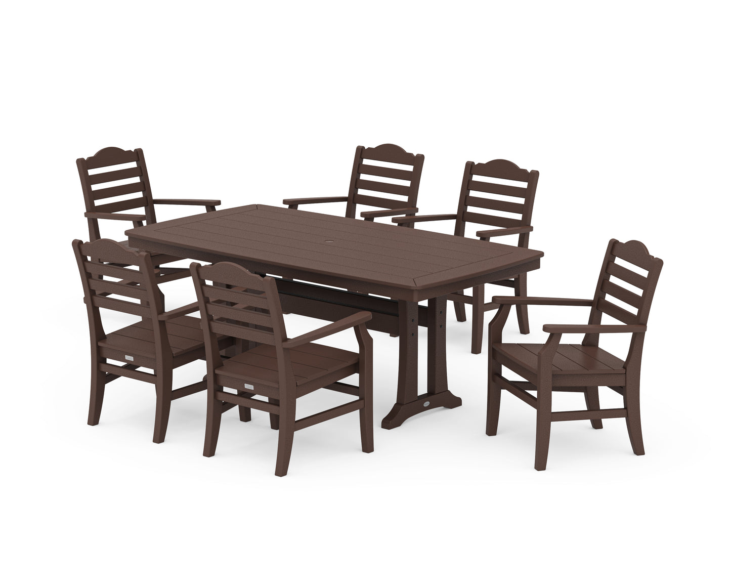 Savannah Arm Chair 7-Piece Dining Set with Trestle Legs