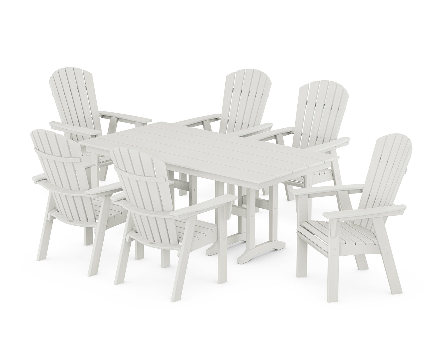Nautical Curveback Adirondack 7-Piece Farmhouse Dining Set