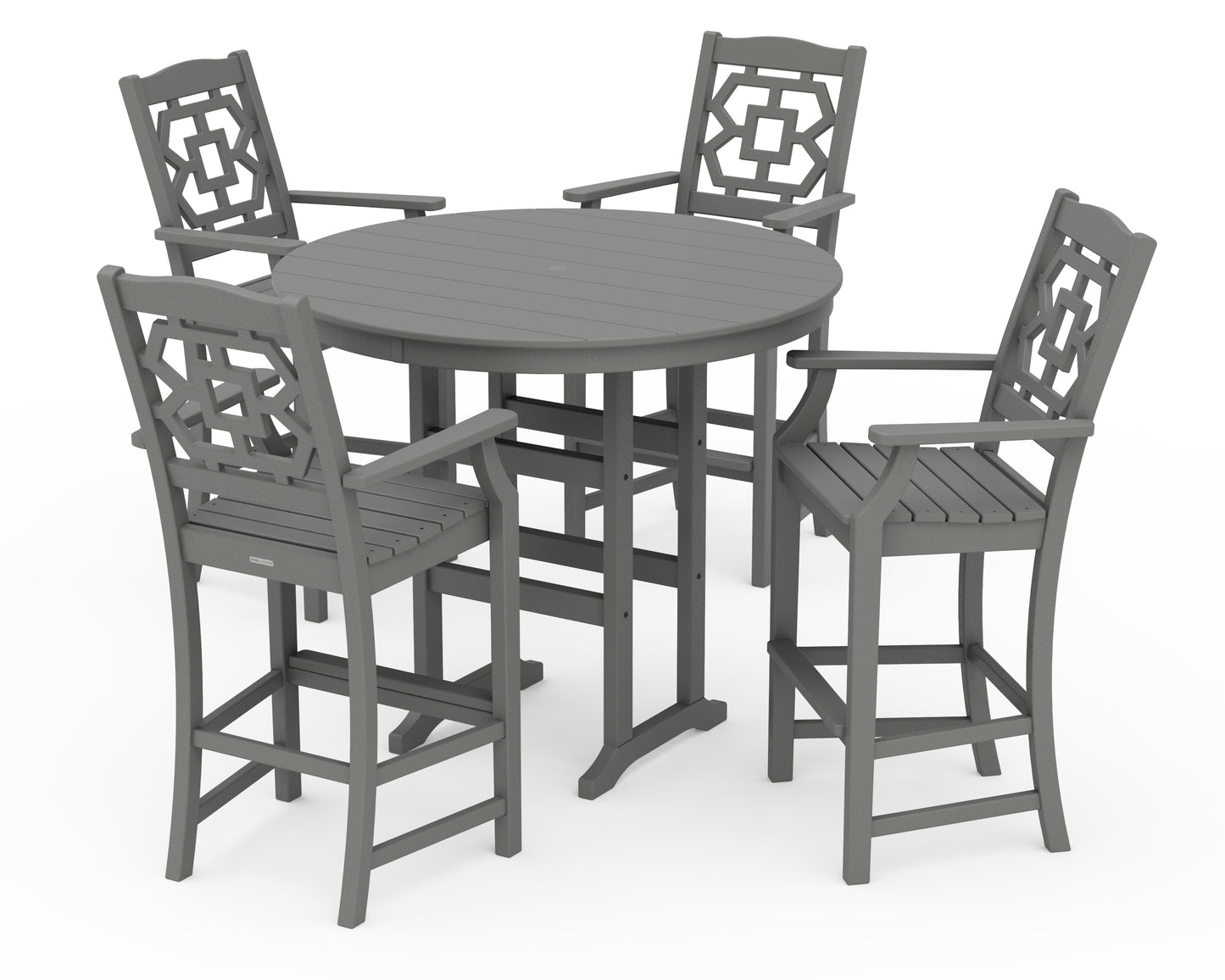 Chinoiserie 5-Piece Round Farmhouse Bar Set