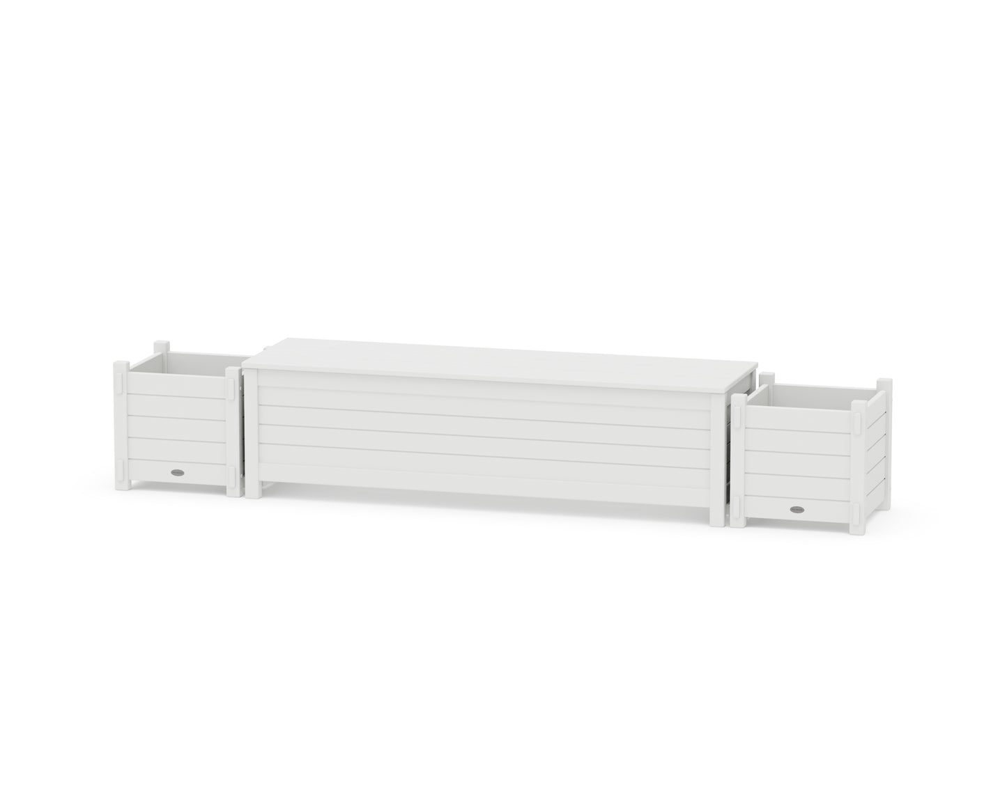 60" Nautical Straight Planter Storage Bench Set