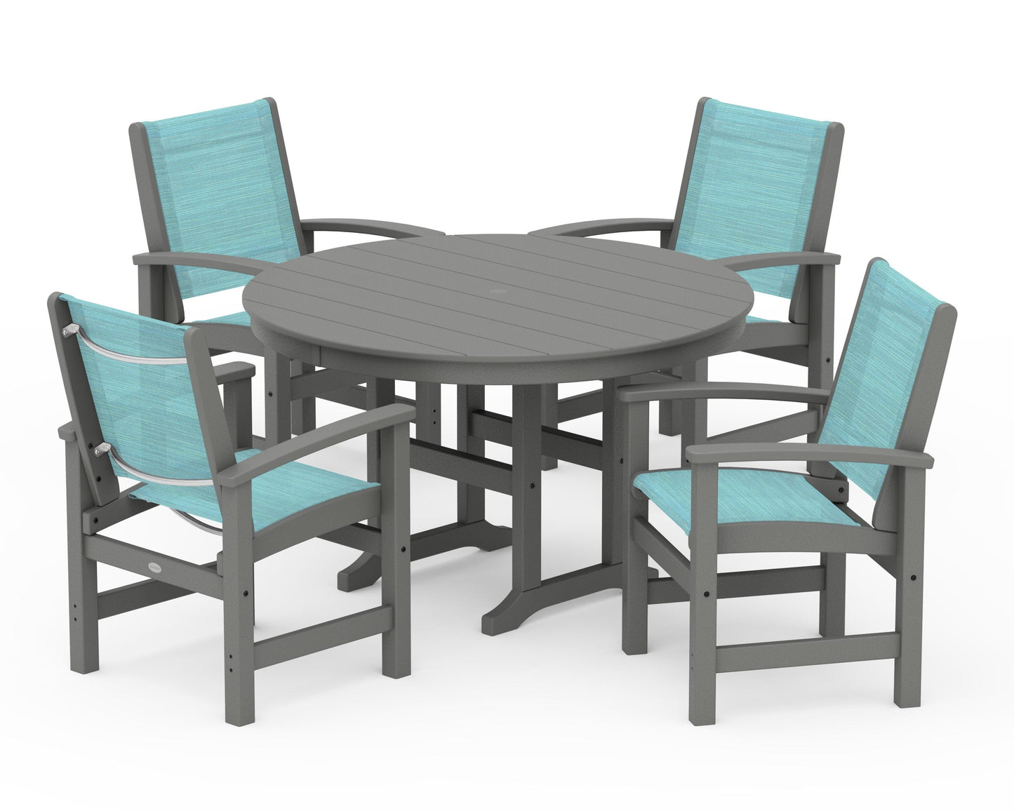 Coastal 5-Piece Round Farmhouse Dining Set