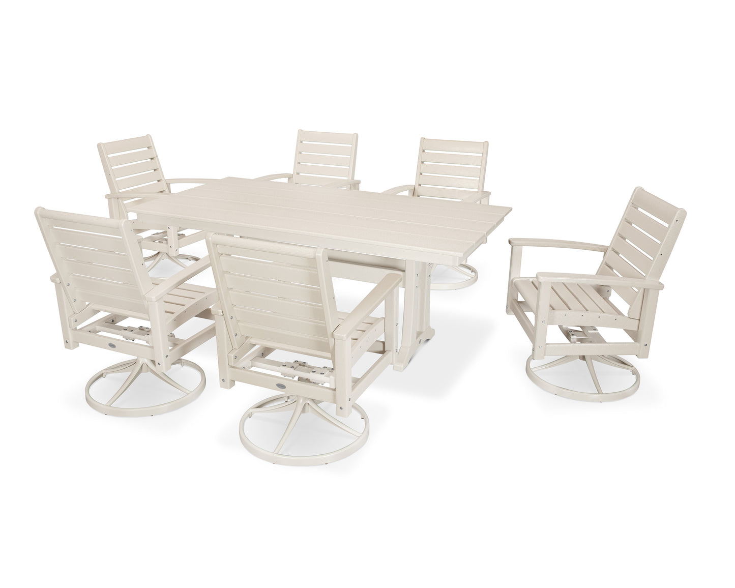 7 Piece Signature Swivel Rocker Dining Set