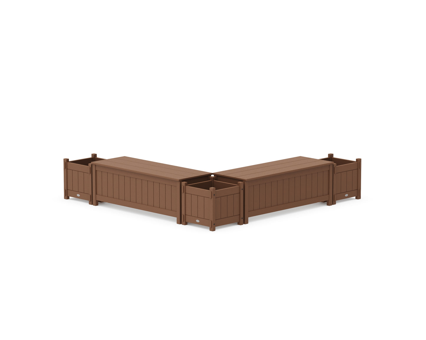 48" Vineyard L- Shaped Planter Storage Bench Corner Set
