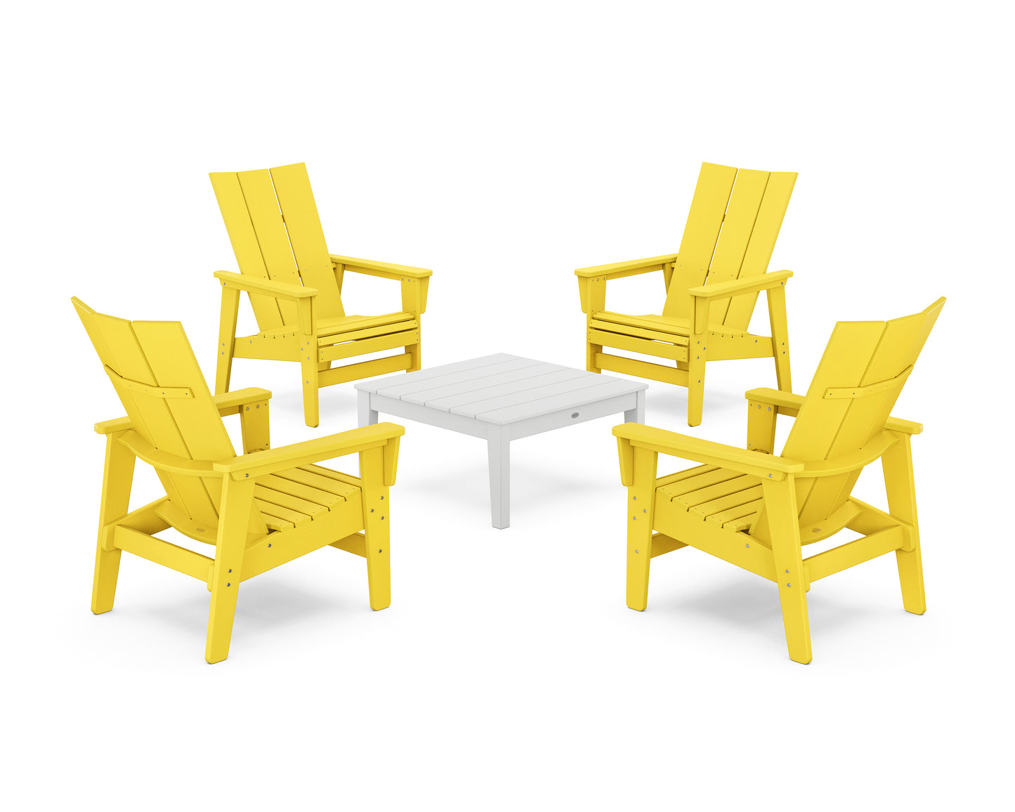 5-Piece Modern Grand Upright Adirondack Chair Conversation Group