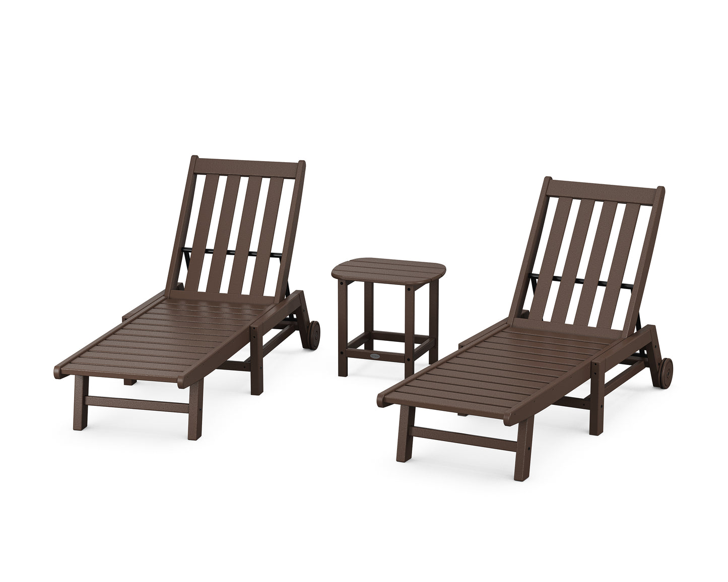 Vineyard 3-Piece Chaise with Wheels Set