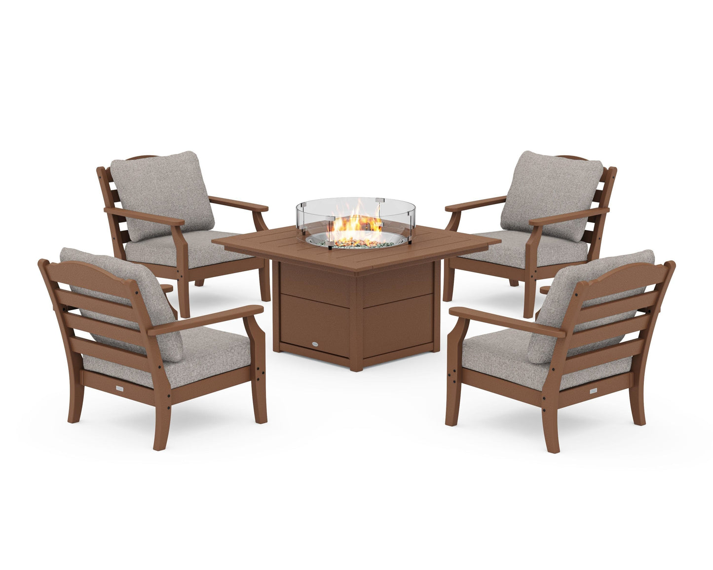 Savannah 5-Piece Deep Seating Set with Fire Pit Table