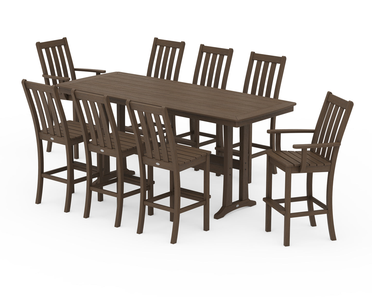 Vineyard 9-Piece Bar Set with Trestle Legs