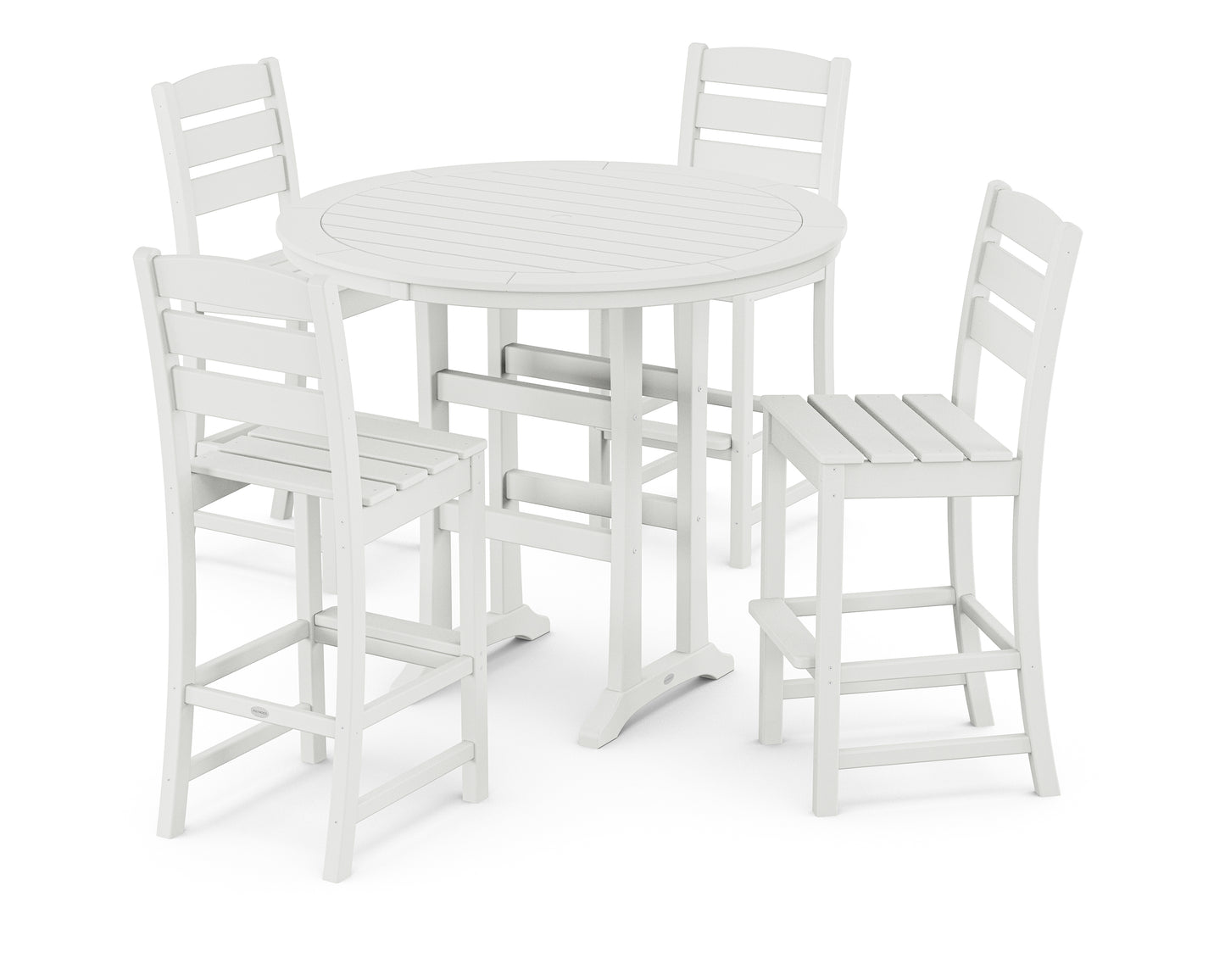 Lakeside 5-Piece Round Farmhouse Side Chair Bar Set