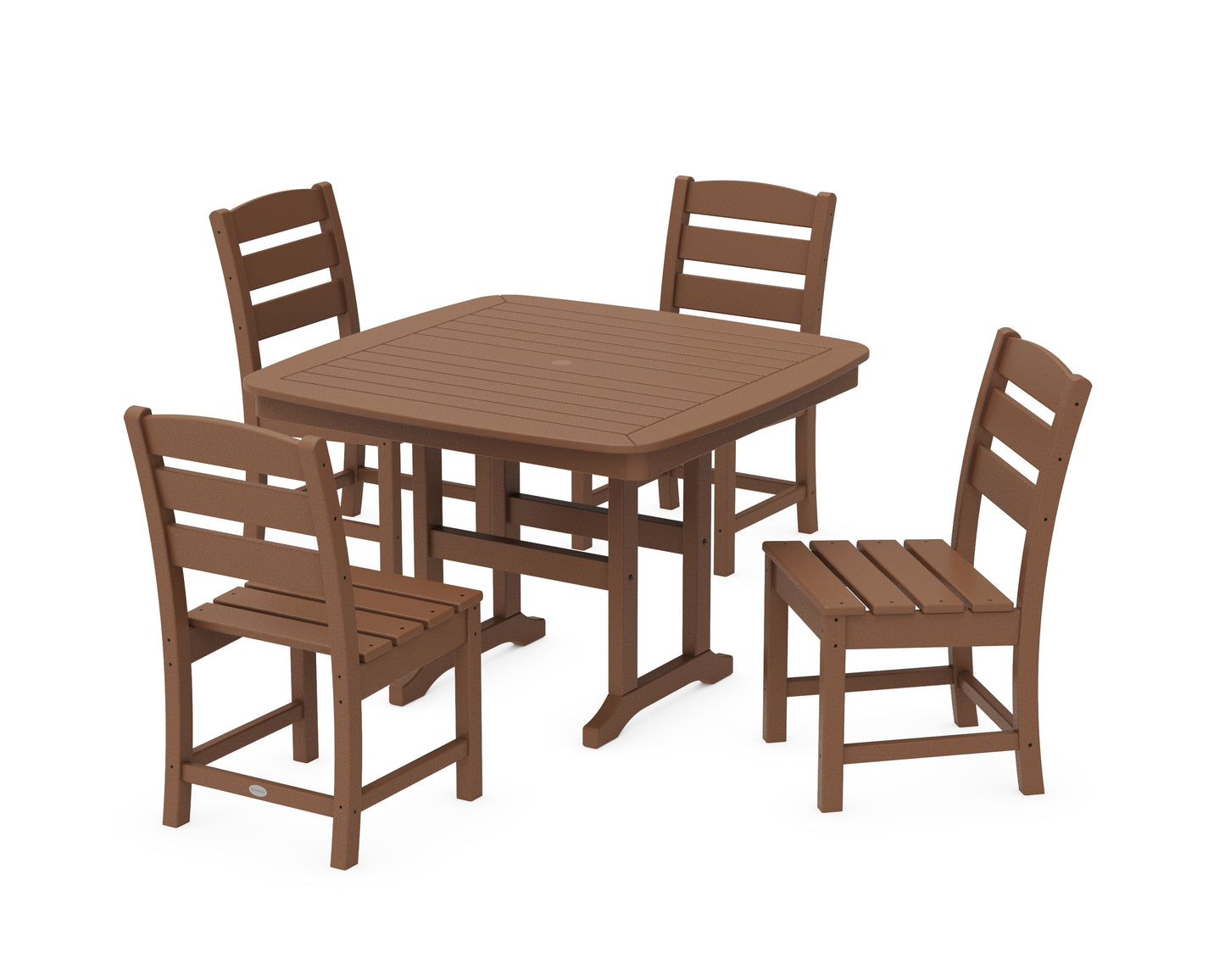 Lakeside Side Chair 5-Piece Dining Set with Trestle Legs