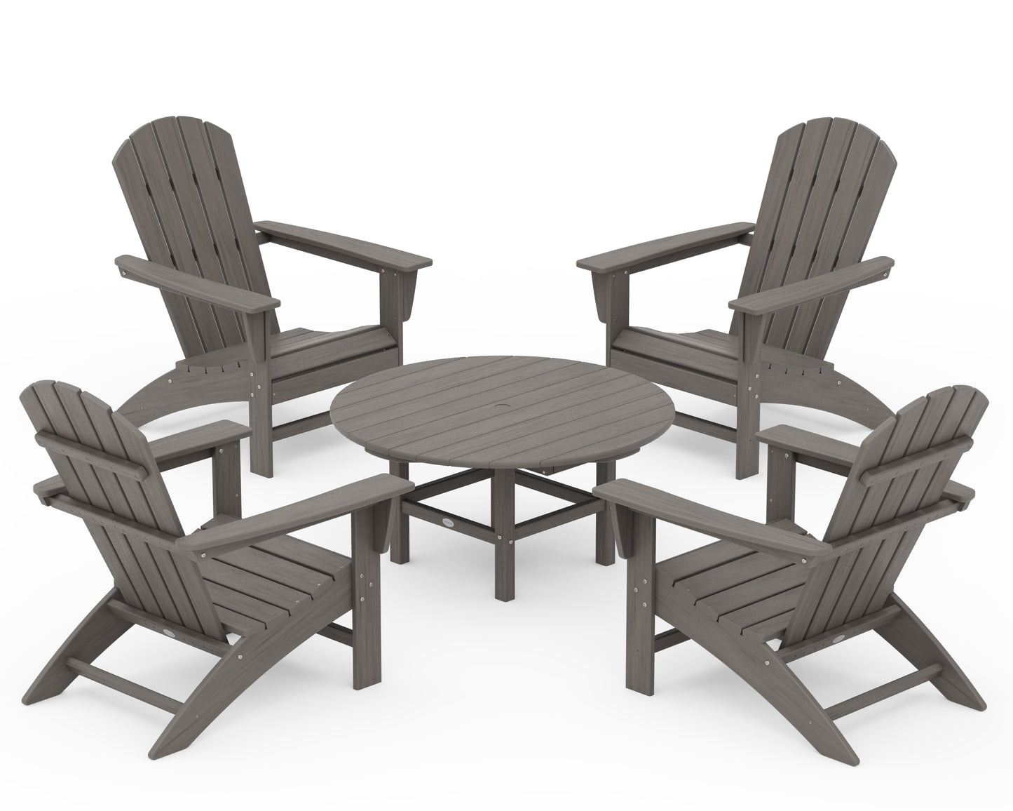 Nautical 5-Piece Adirondack Chair Conversation Set