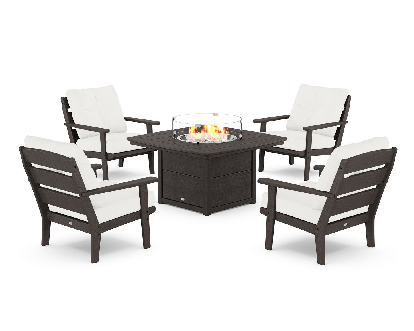 Lakeside 5-Piece Deep Seating Set with Nautical Fire Pit Table