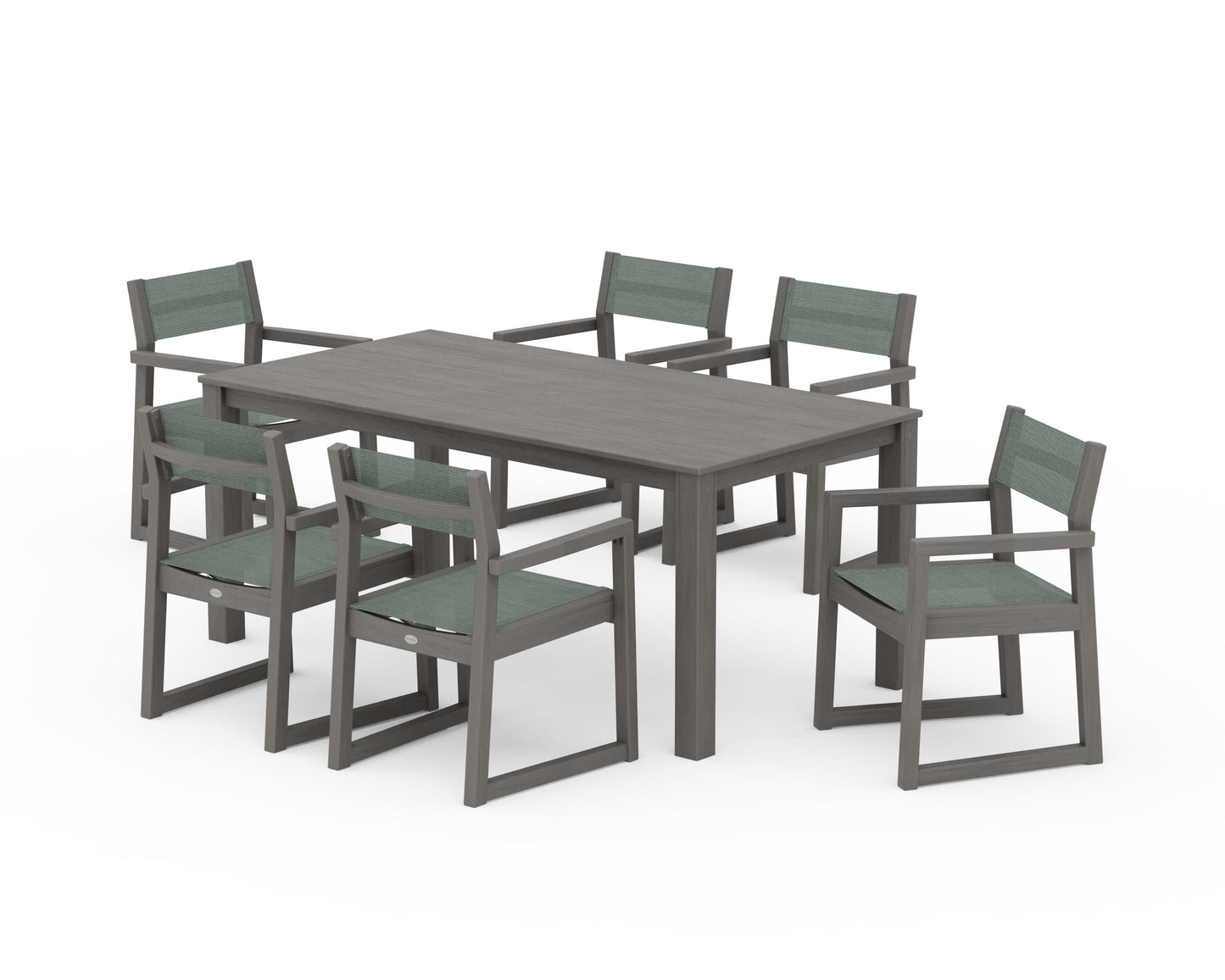 EDGE Sling Arm Chair 7-Piece Parsons Dining Set