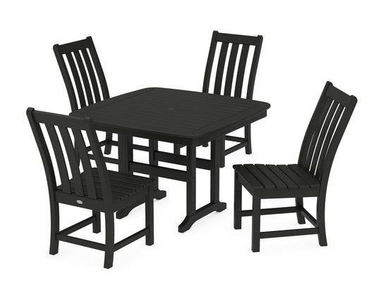Vineyard Side Chair 5-Piece Dining Set with Trestle Legs