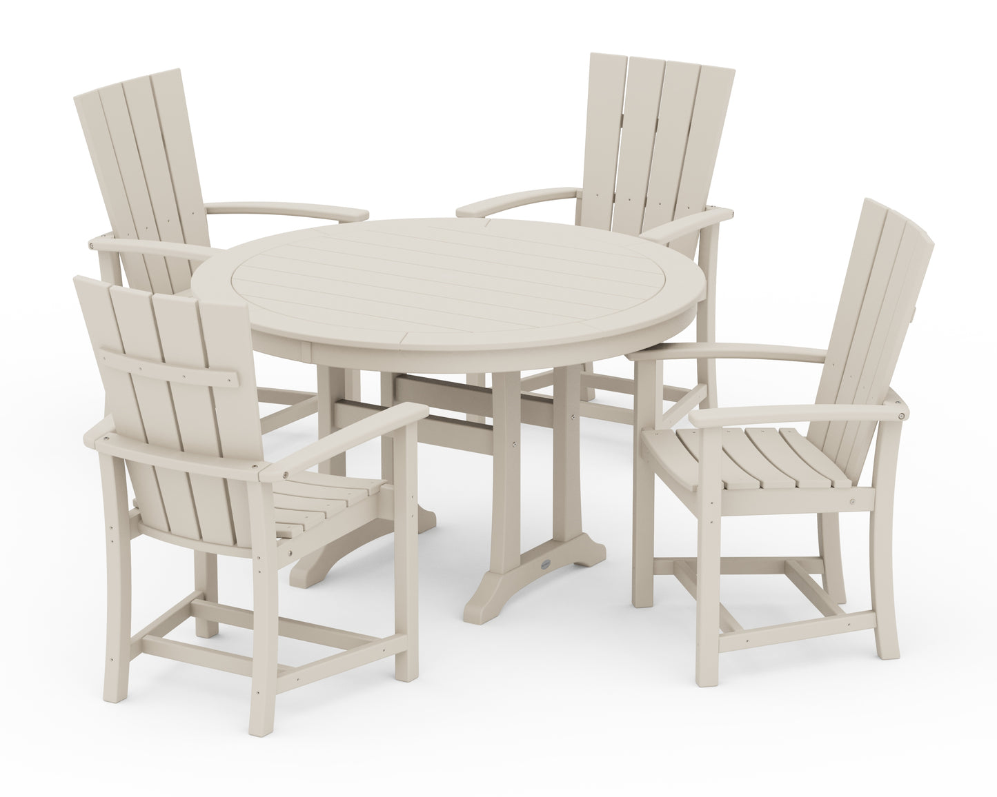 Quattro 5-Piece Round Dining Set with Trestle Legs