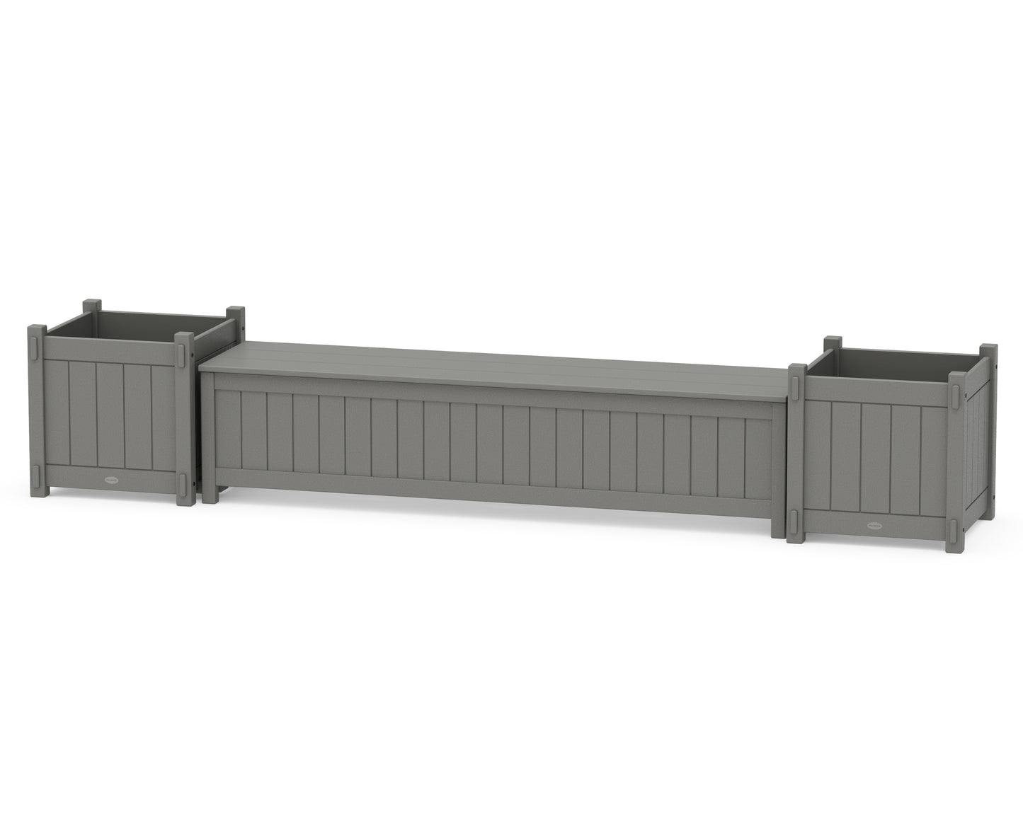 72" Vineyard Straight Planter Storage Bench Set- Large