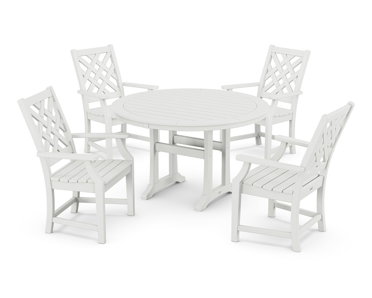 Wovendale 5-Piece Round Dining Set with Trestle Legs