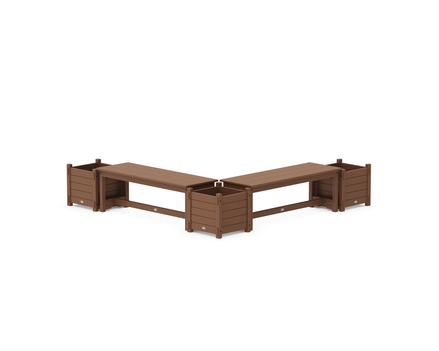 48" Nautical L- Shaped Planter Bench Corner Set