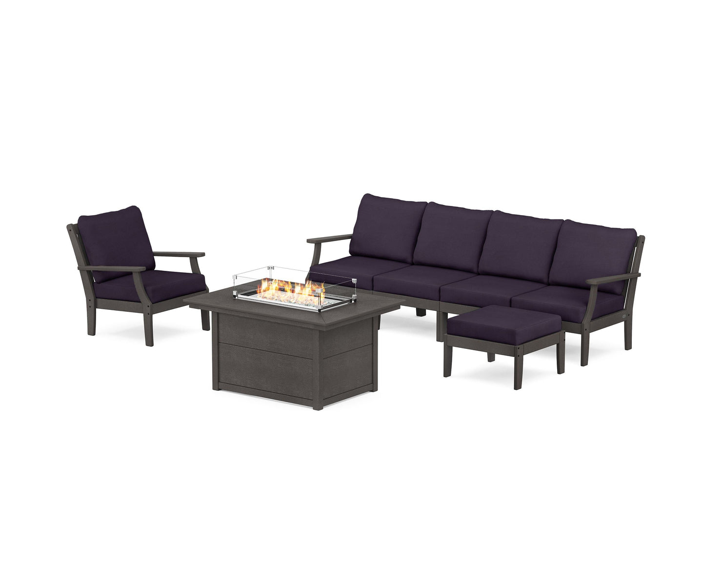 Braxton Sectional Lounge and Fire Pit Set