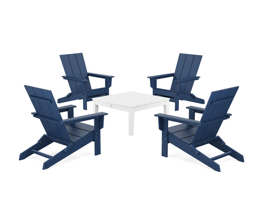 5-Piece Modern Studio Folding Adirondack Chair Conversation Group