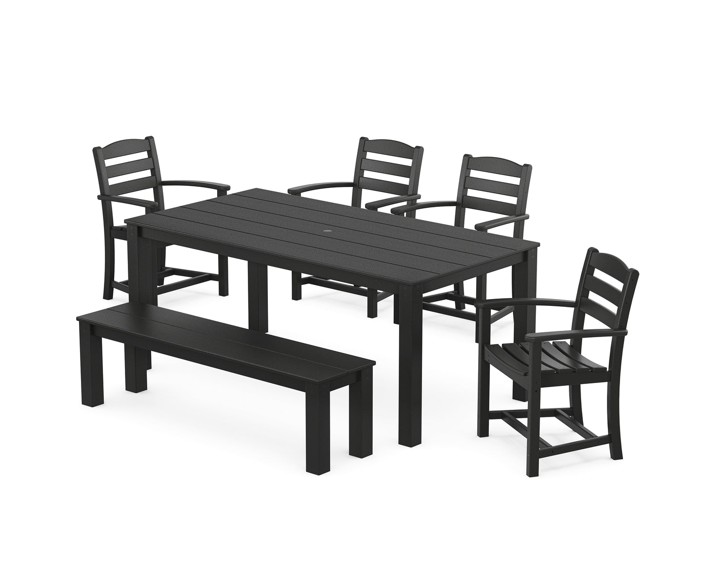La Casa Cafe' 6-Piece Parsons Dining Set with Bench