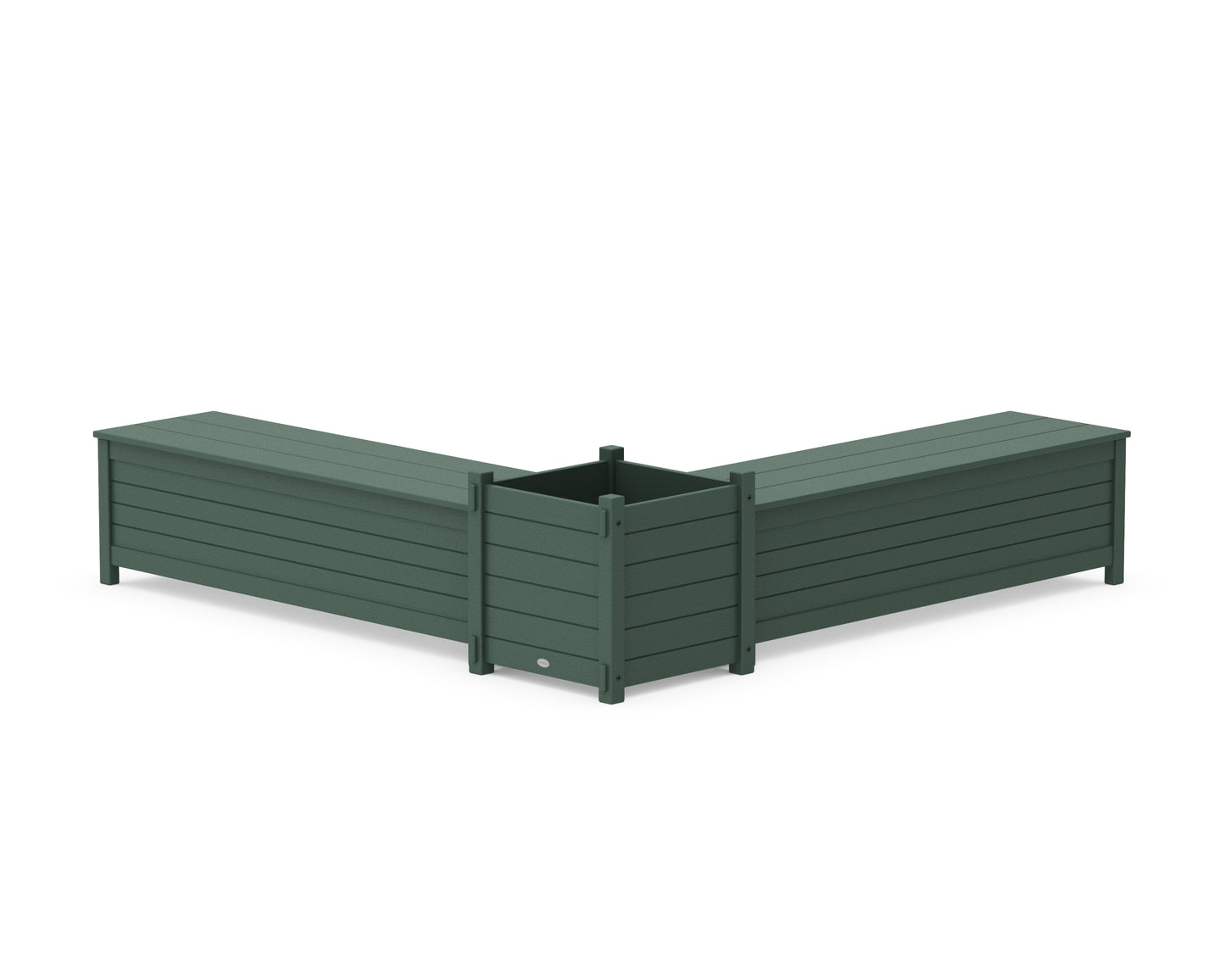 60" Nautical L- Shaped Planter Storage Bench Set- Large