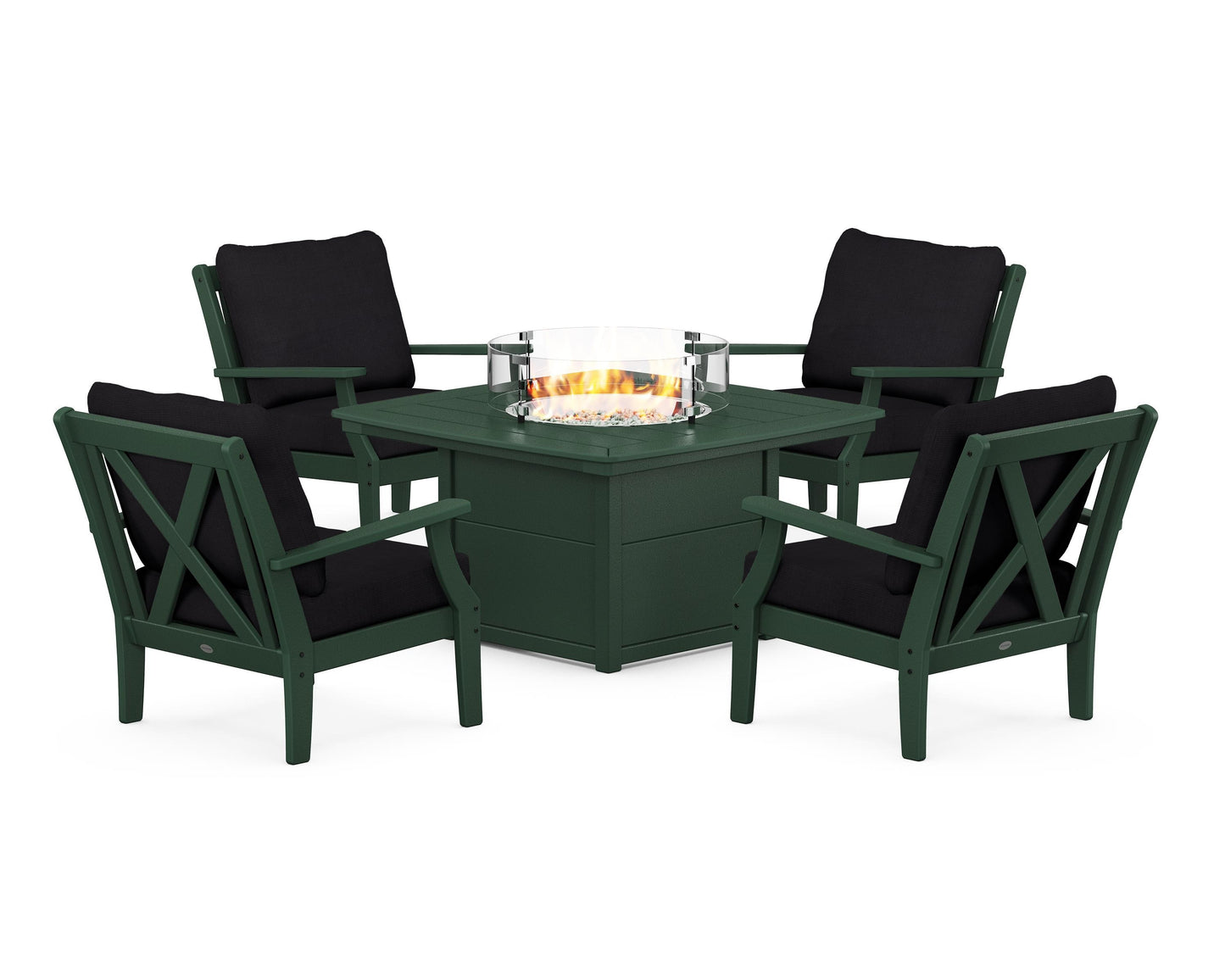 Braxton 5-Piece Deep Seating Conversation Set with Fire Pit Table