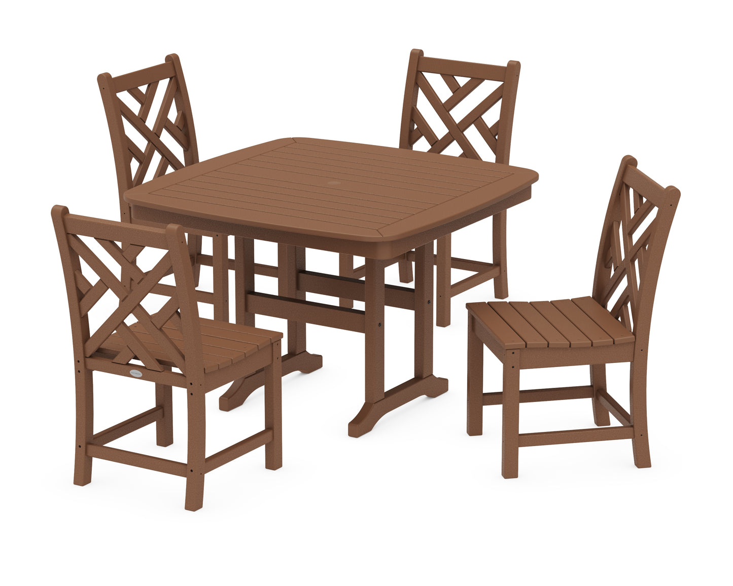 Chippendale Side Chair 5-Piece Dining Set with Trestle Legs
