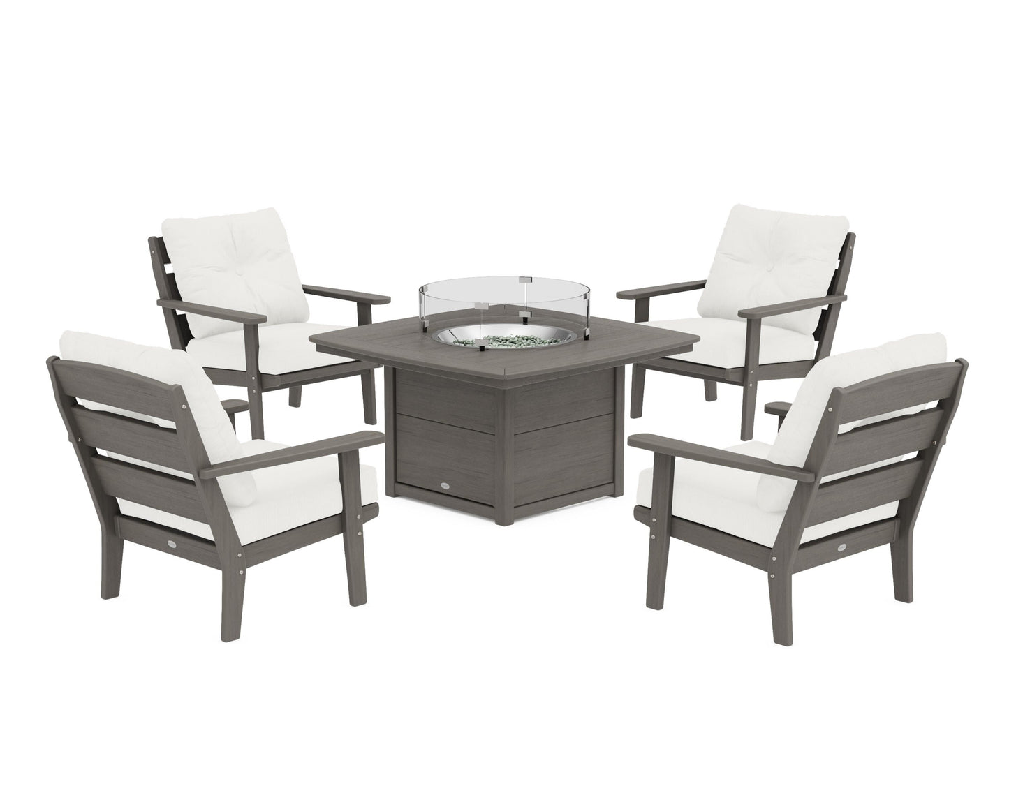 Lakeside 5-Piece Deep Seating Set with Nautical Fire Pit Table