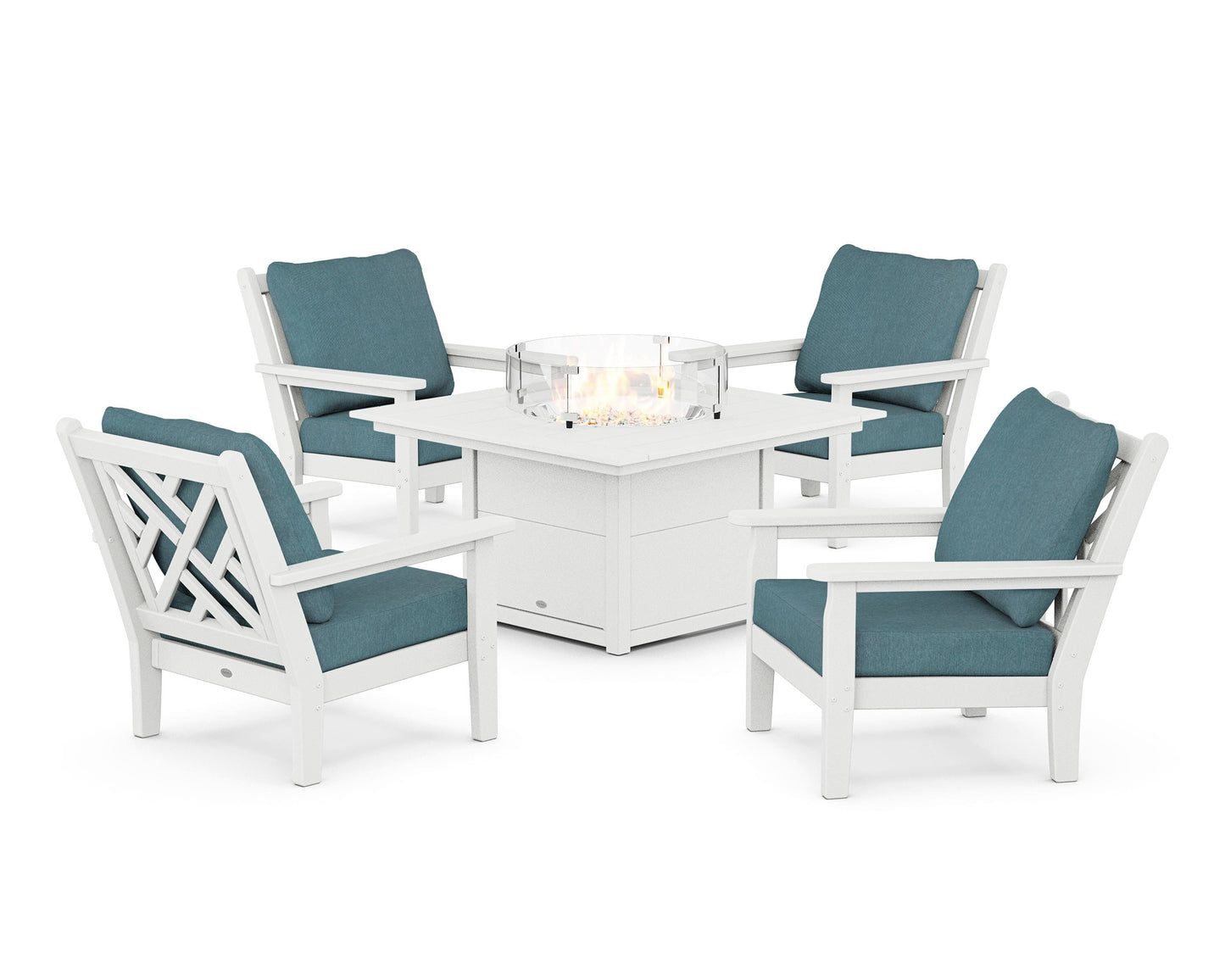 Chippendale 5-Piece Deep Seating Set with Fire Pit Table