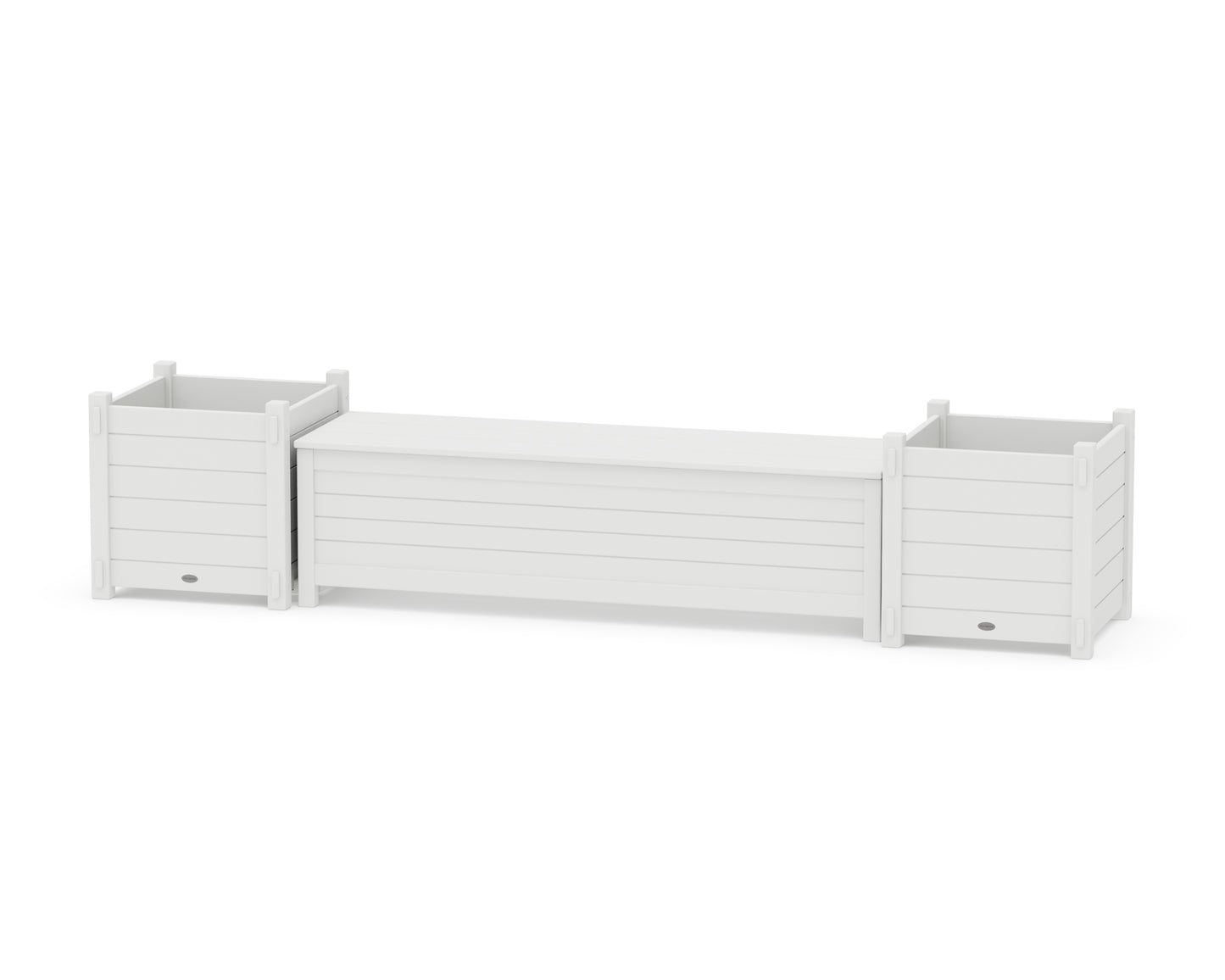 60" Nautical Straight Planter Storage Bench Set- Large