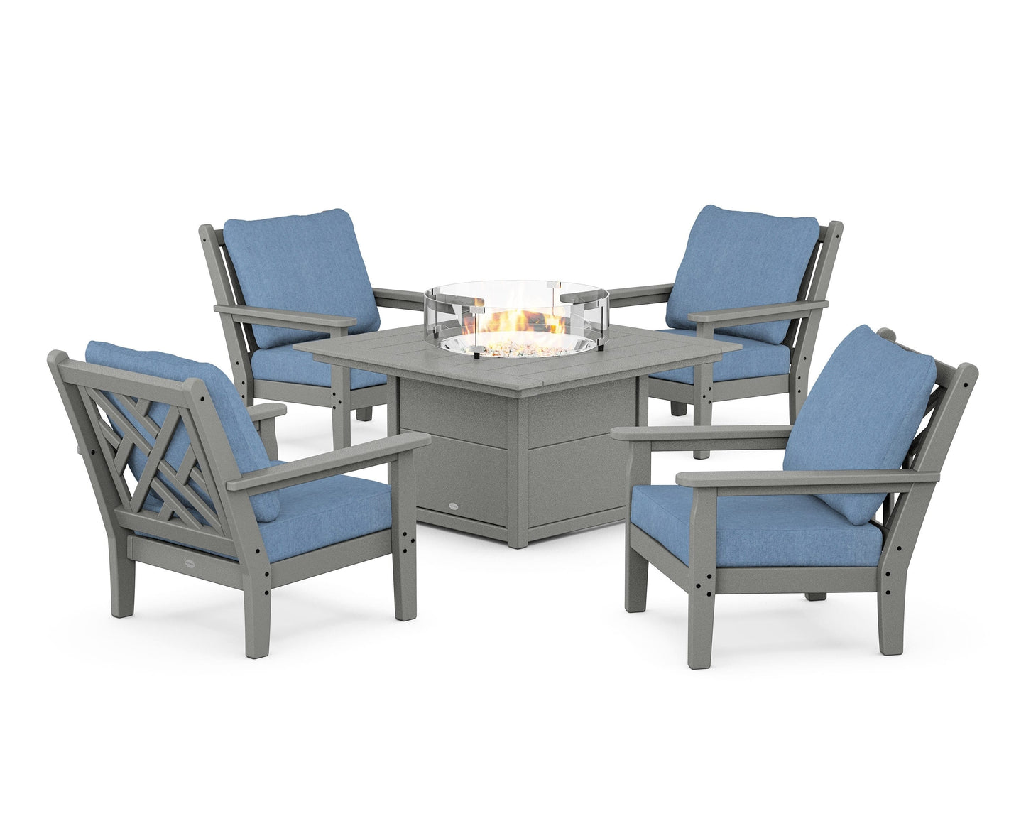 Chippendale 5-Piece Deep Seating Set with Fire Pit Table