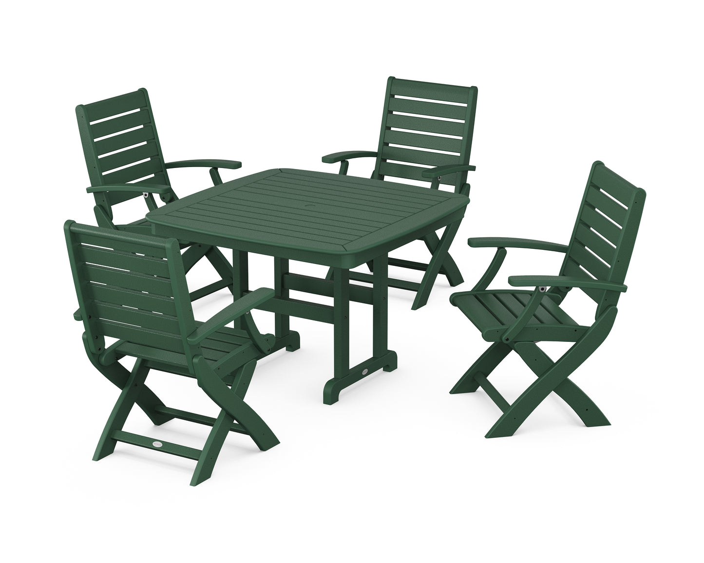 Signature Folding Chair 5-Piece Dining Set with Trestle Legs