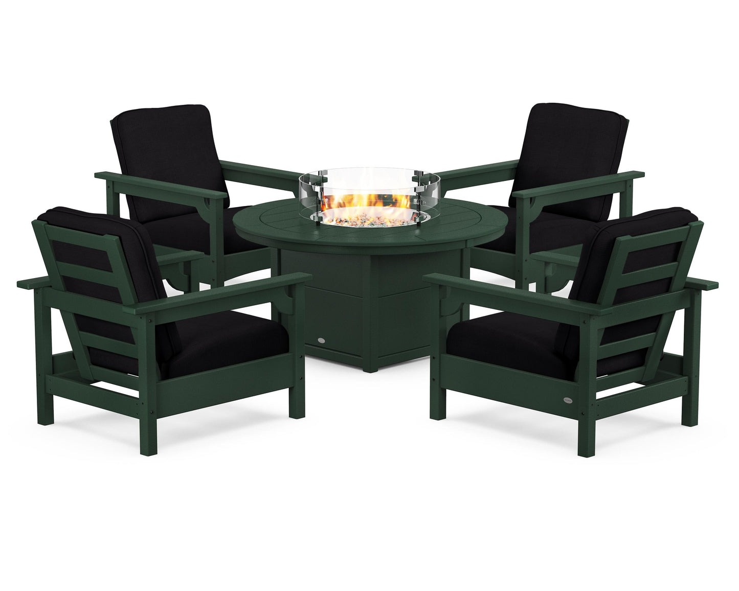 Club 5-Piece Conversation Set with Fire Pit Table