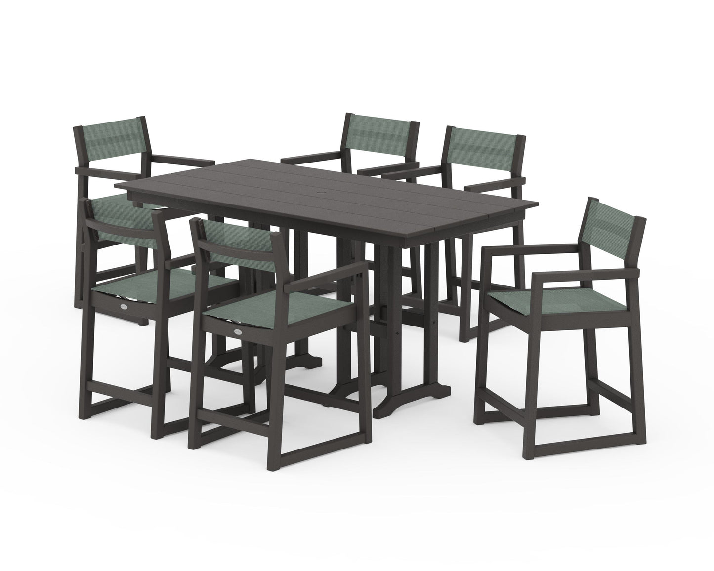 EDGE Sling Arm Chair 7-Piece Farmhouse Counter Set