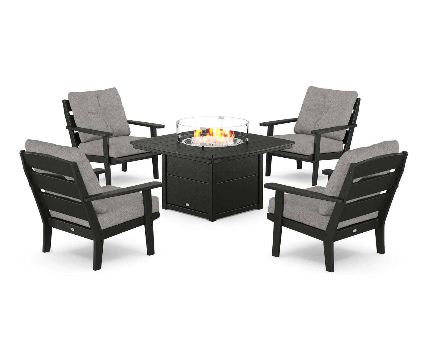 Lakeside 5-Piece Deep Seating Set with Nautical Fire Pit Table