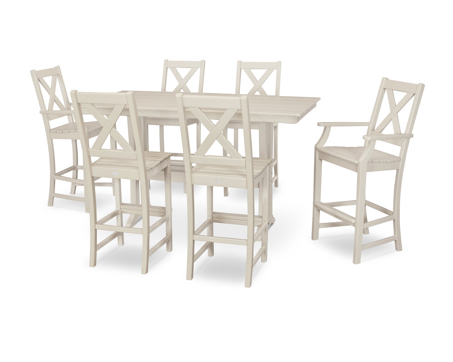Braxton 7-Piece Farmhouse Trestle Bar Set