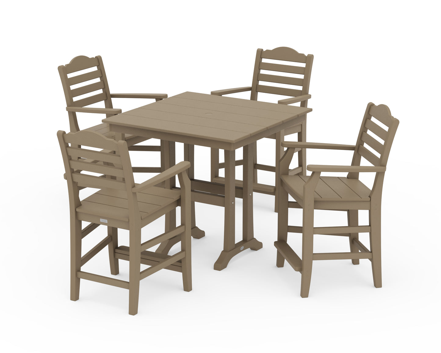 Savannah 5-Piece Farmhouse Counter Set with Trestle Legs