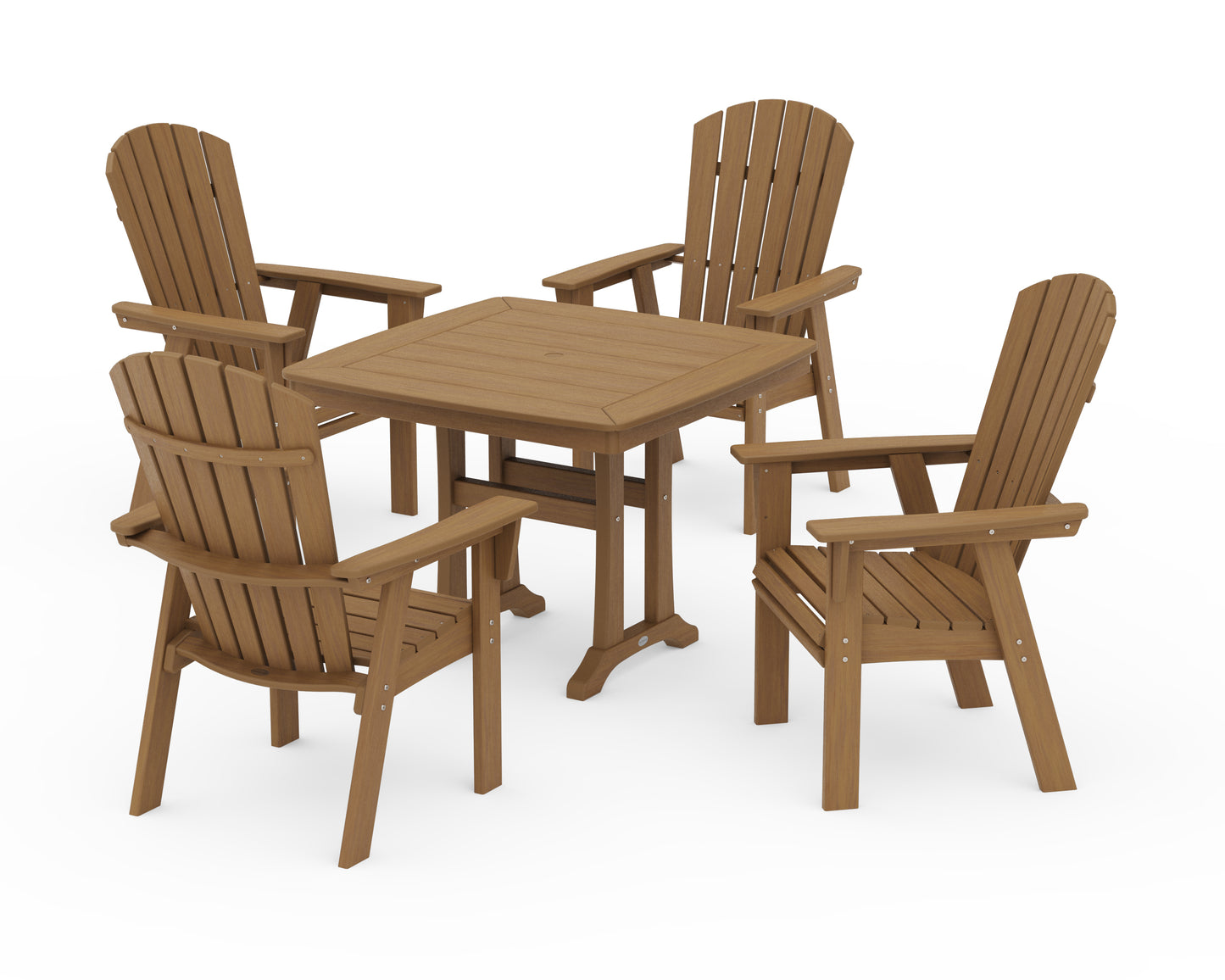 Nautical Adirondack 5-Piece Dining Set with Trestle Legs