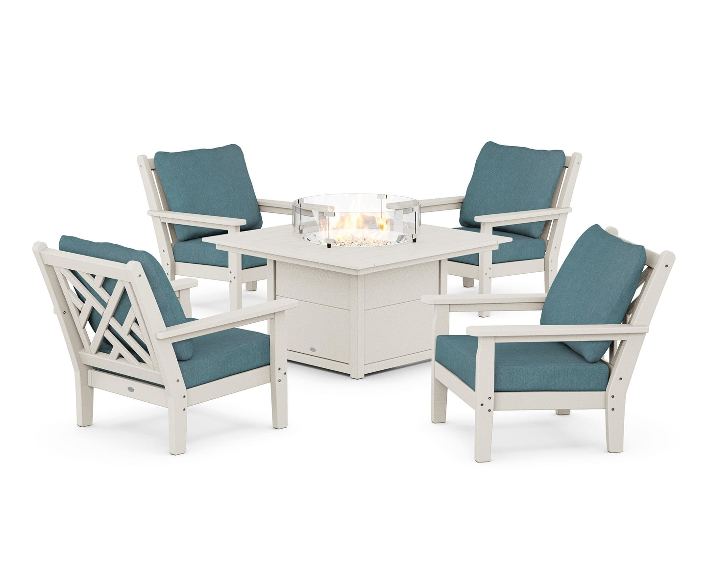 Chippendale 5-Piece Deep Seating Set with Fire Pit Table