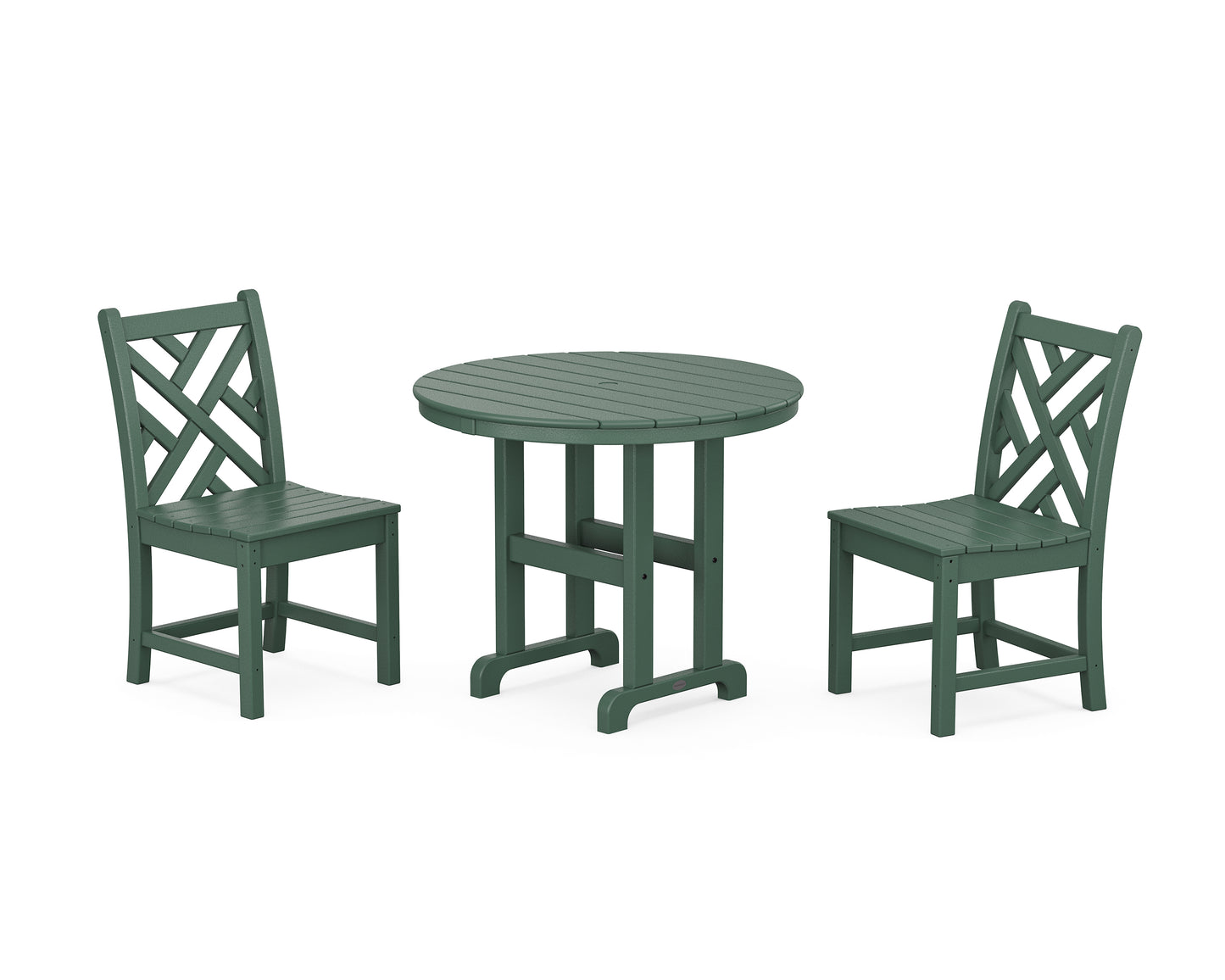 Chippendale Side Chair 3-Piece Round Dining Set