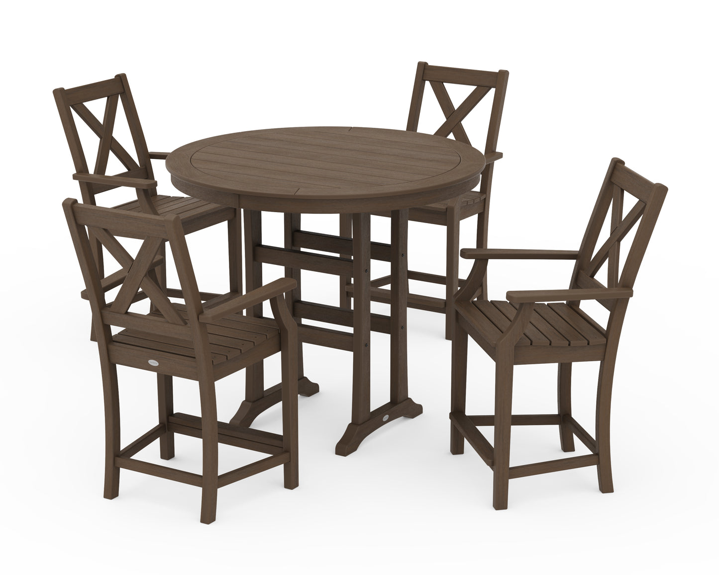 Braxton 5-Piece Nautical Trestle Arm Chair Counter Set
