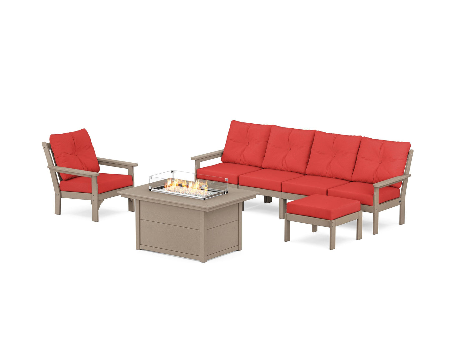 Vineyard Sectional Lounge and Fire Pit Set