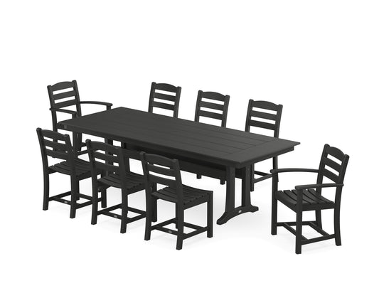 La Casa Cafâ€š 9-Piece Farmhouse Dining Set with Trestle Legs