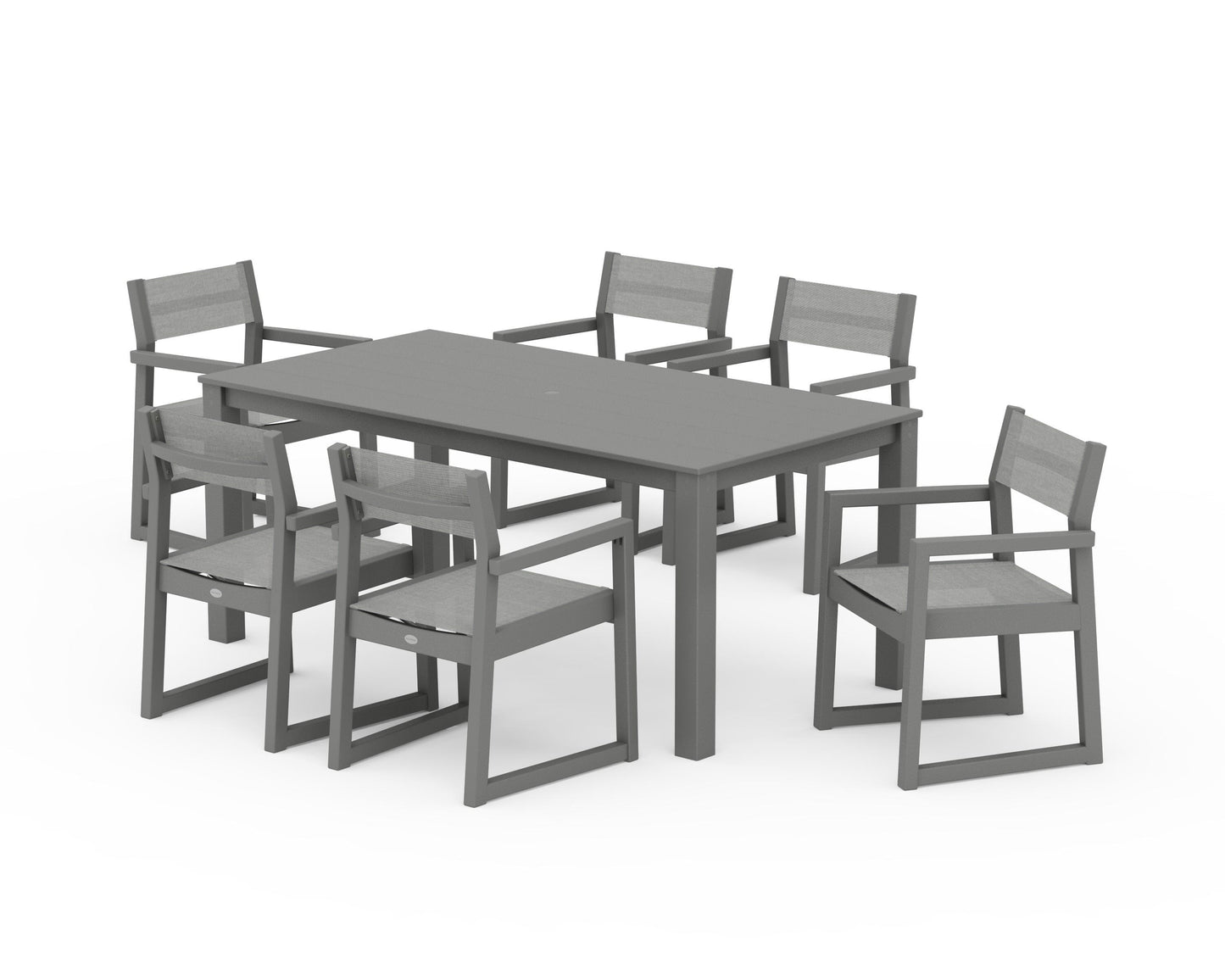 EDGE Sling Arm Chair 7-Piece Parsons Dining Set