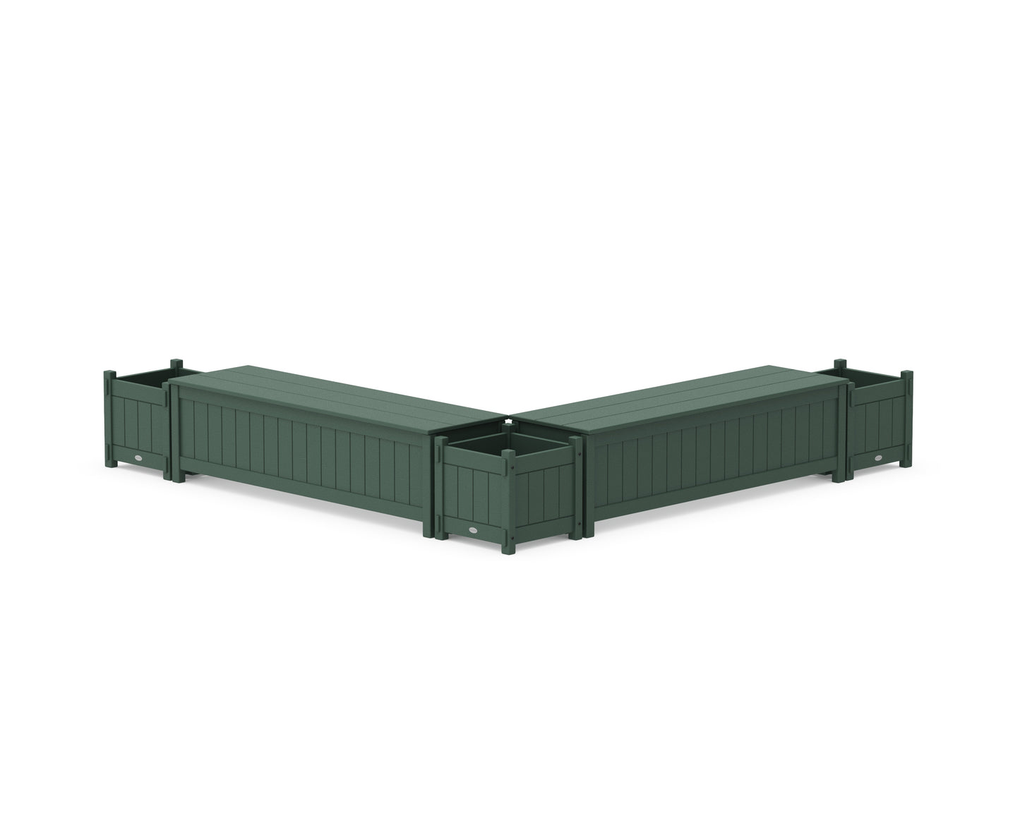 60" Vineyard L- Shaped Planter Storage Bench Corner Set