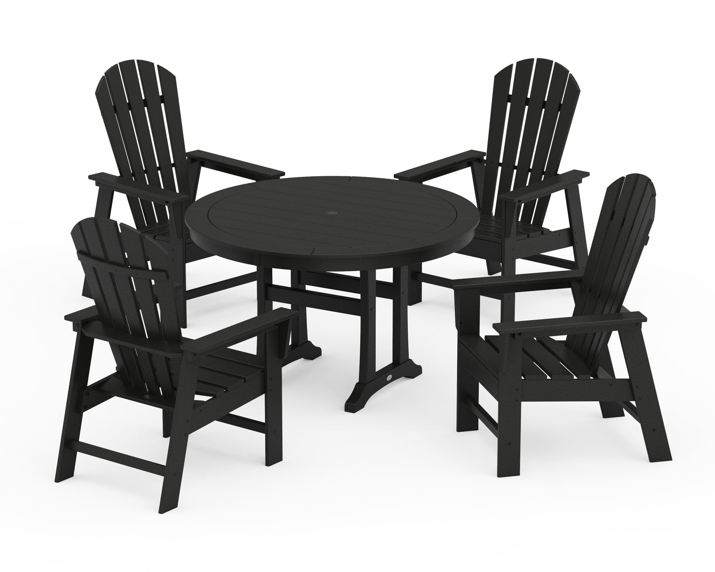 South Beach 5-Piece Round Dining Set with Trestle Legs